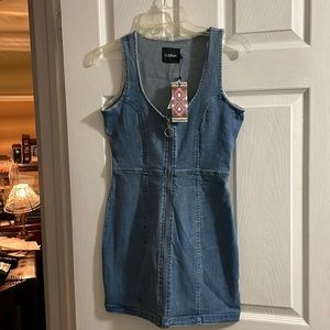 Brand new jeans denim dress with front zipper US size 2